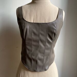 Abercrombie & Fitch Tan Faux Leather Corset